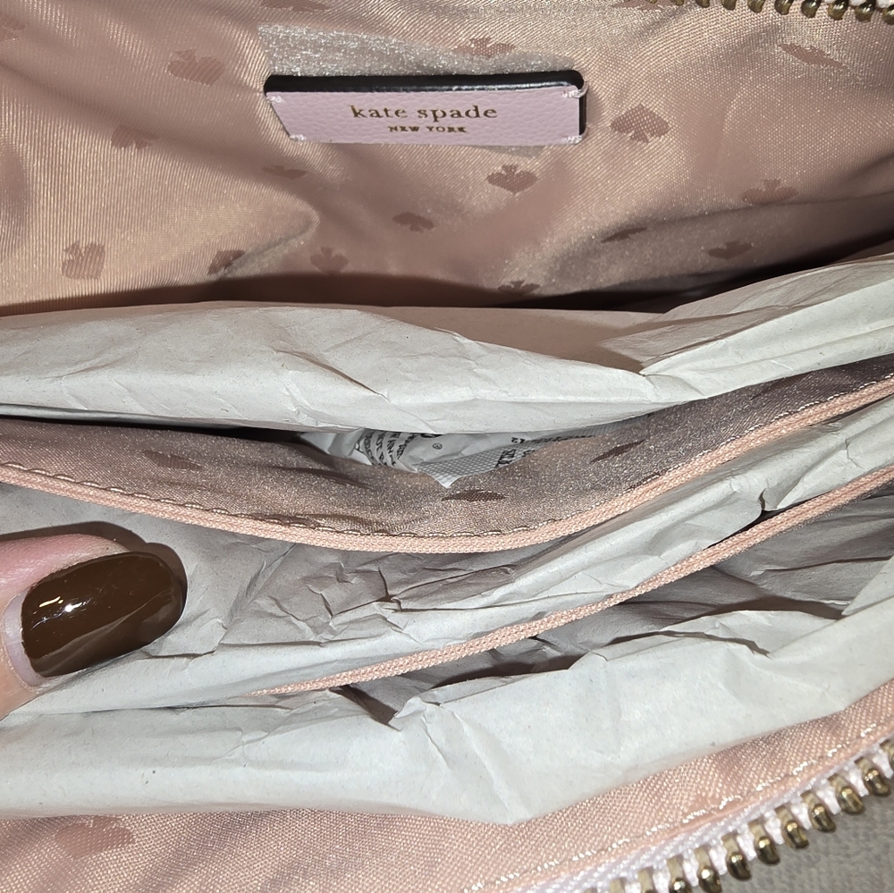 NWT Kate Spate Triple Gusset Pink Dawn Champagne Crossbody 🍾 - Picture 6 of 8